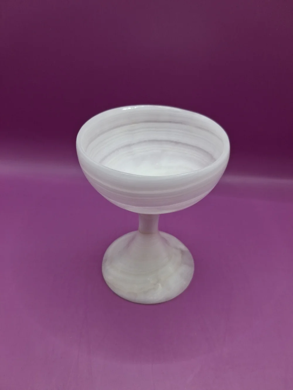 Hand-Carved White Onyx Goblets - Set of 3